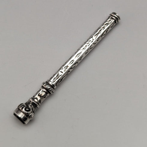 Antique Mechanical Pencil Telescopic 60-93mm Magic Pencil Silver Plated Glass Decor
